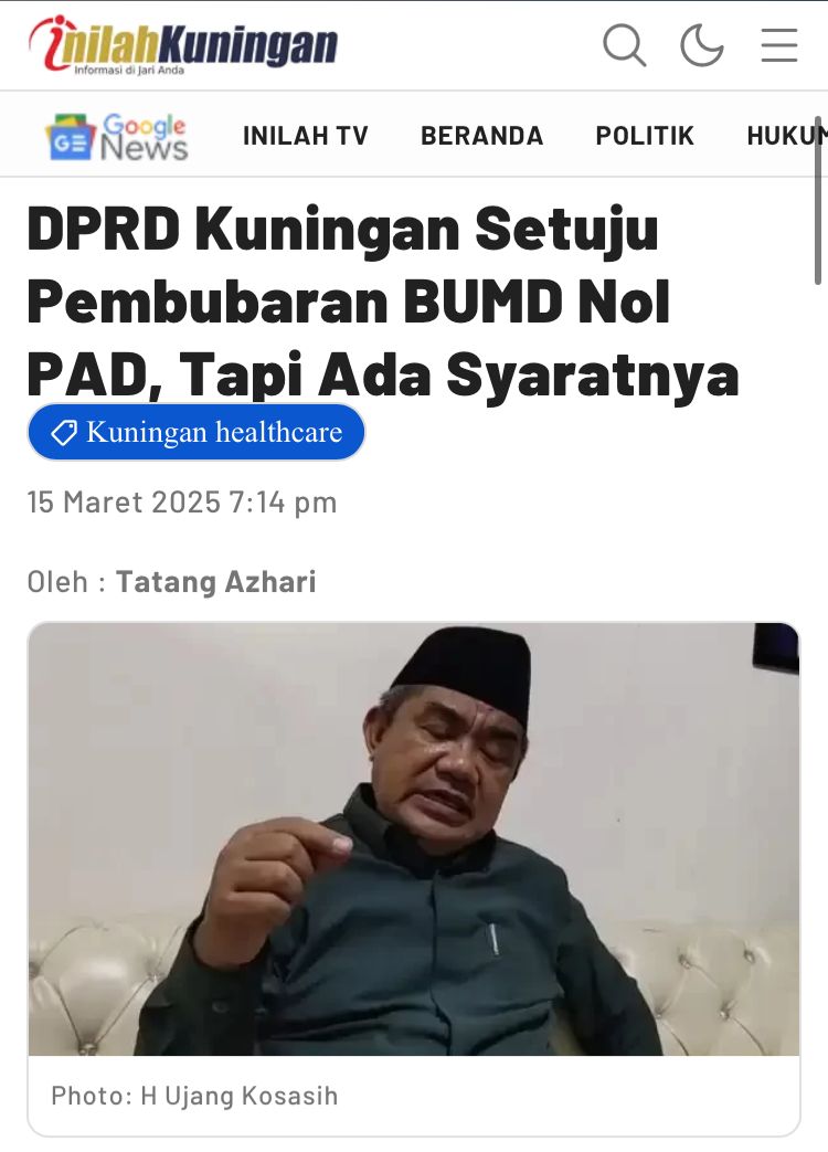 DPRD Kuningan Setuju Pembubaran BUMD Nol PAD, Tapi Ada Syaratnya