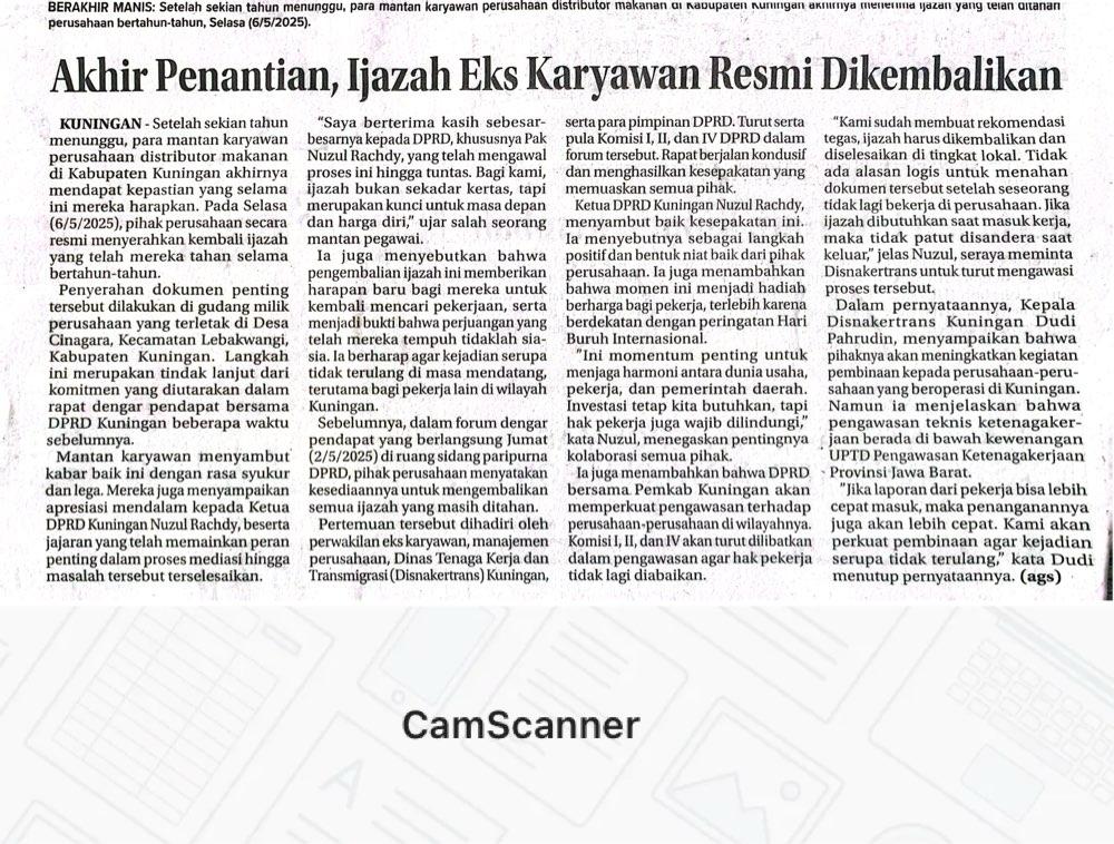 Akhir Penantian, Ijasah Eks Karyawan Resmi Dikembalikan