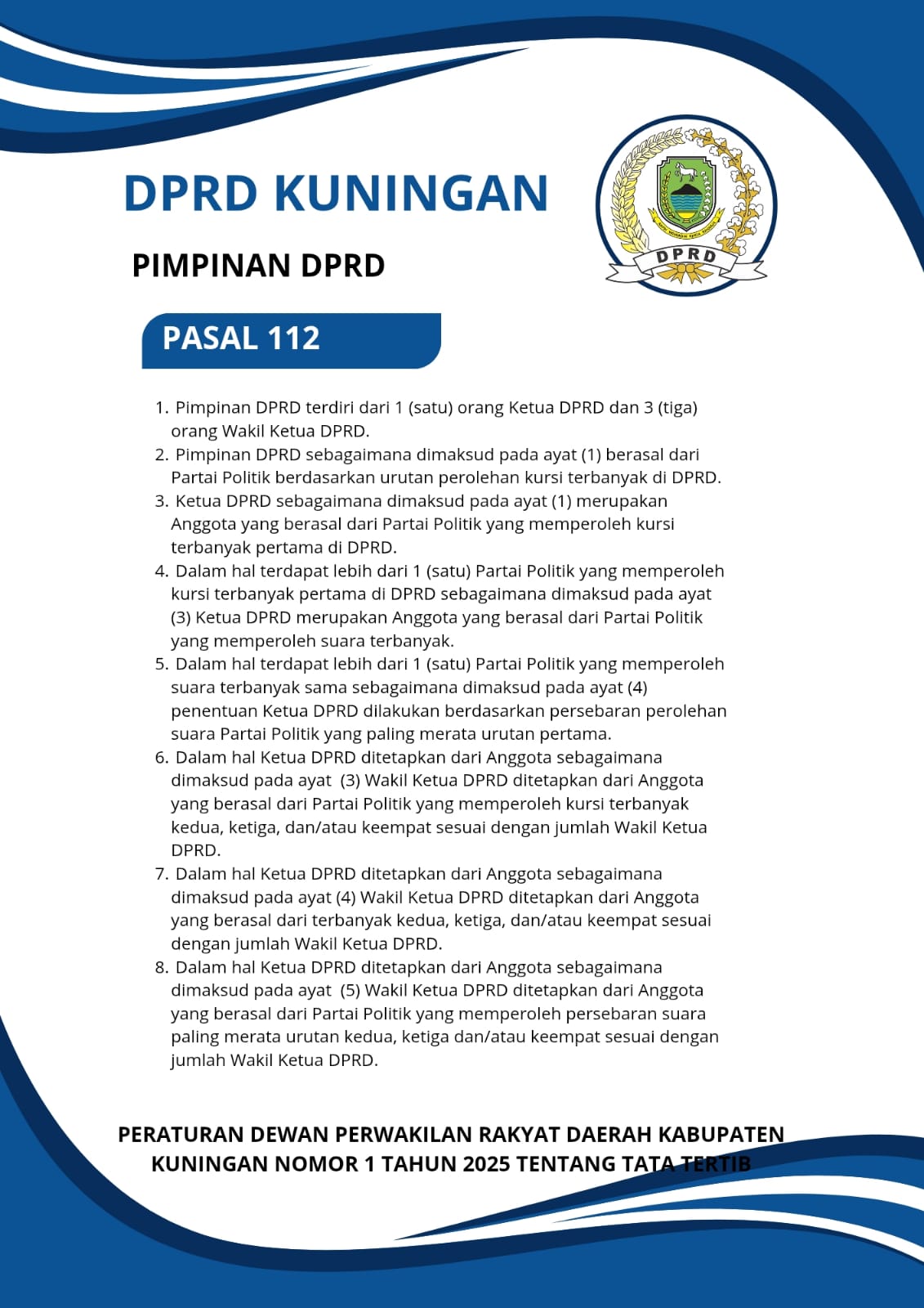 Pimpinan DPRD Pasal 112